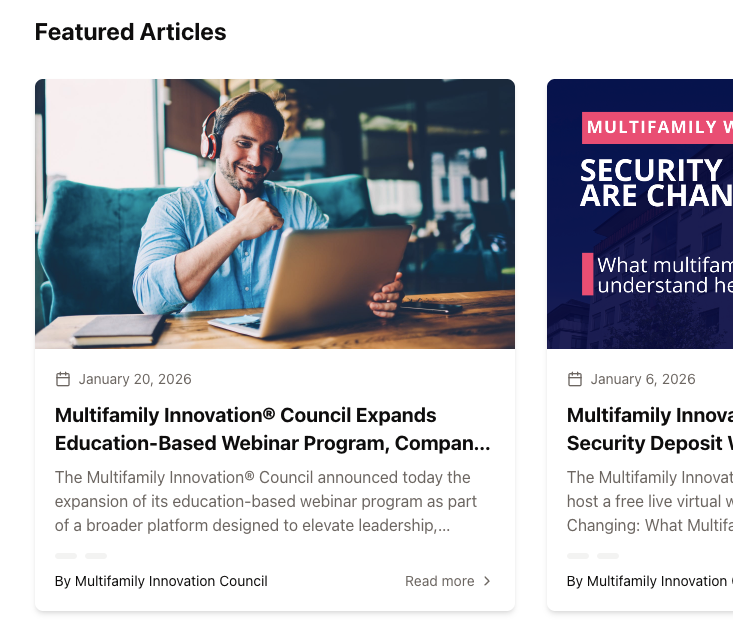 Featured articles published across the Multifamily Innovation Council network